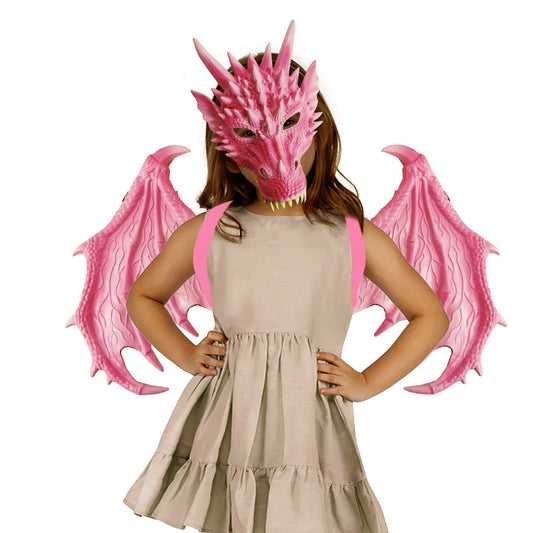 Pink Dragon Mask and Wings Set