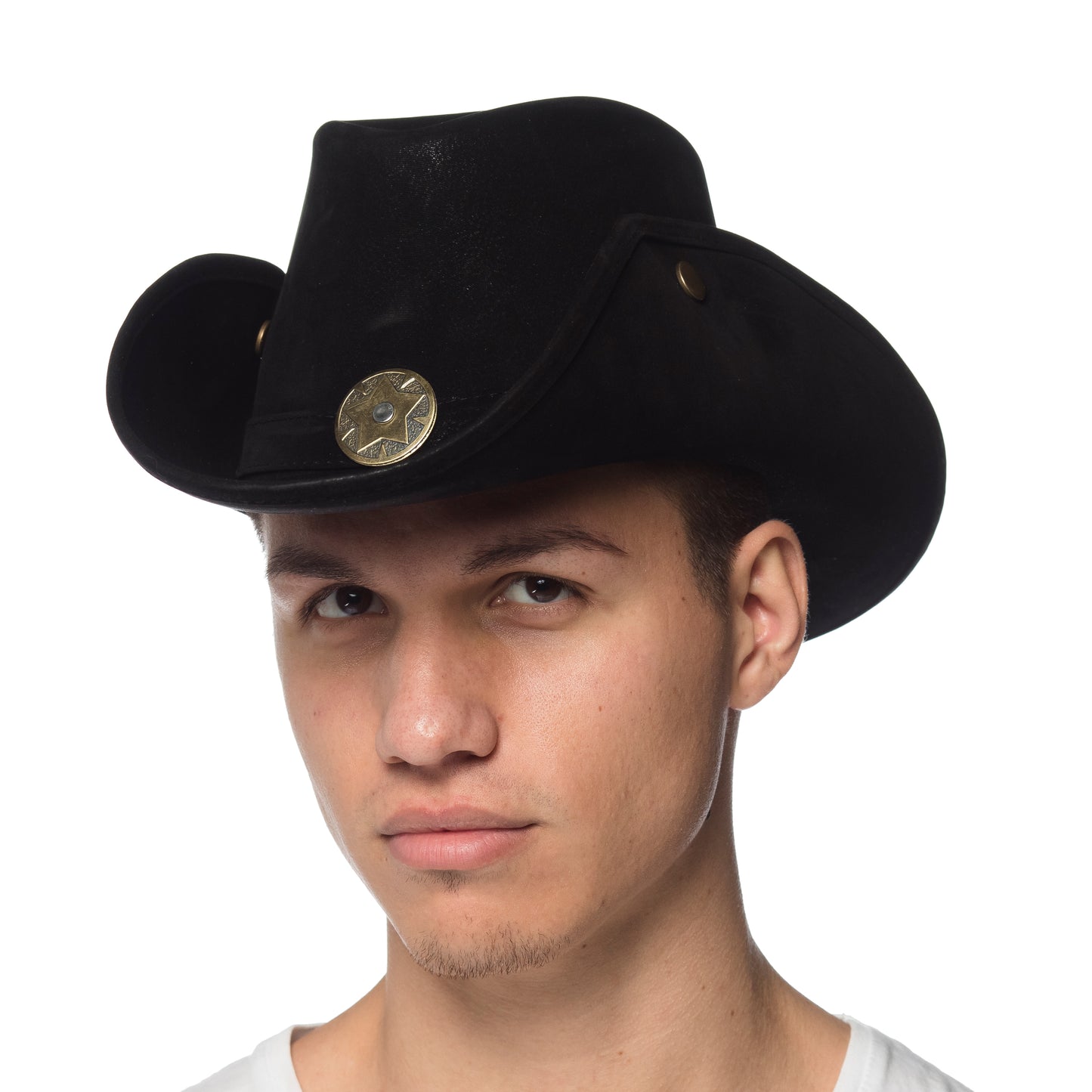 Leather Like Cowhand Black Hat