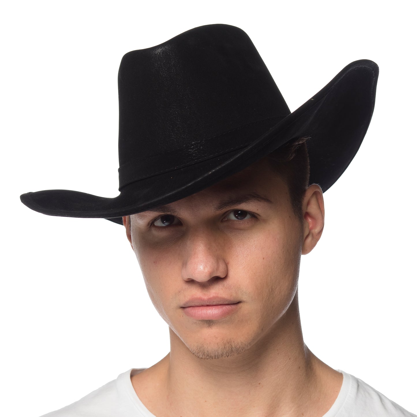 Leather Like Frontier Hat Black