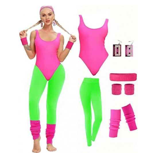 80s Workout Costume Green/Pink