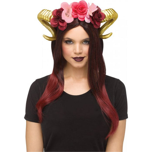 Floral Horn Headpiece - Gold