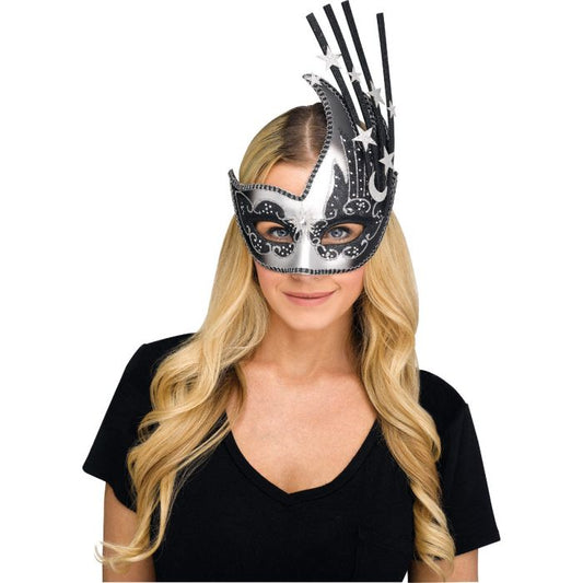 Celestial Black and Silver Mask
