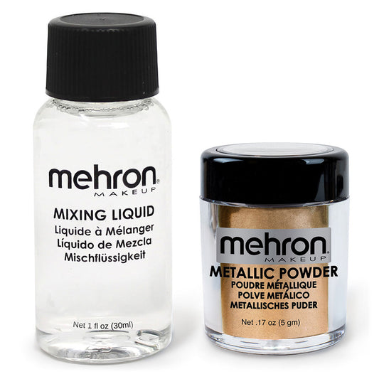 Mehron Gold Powder with Mixing Liquid