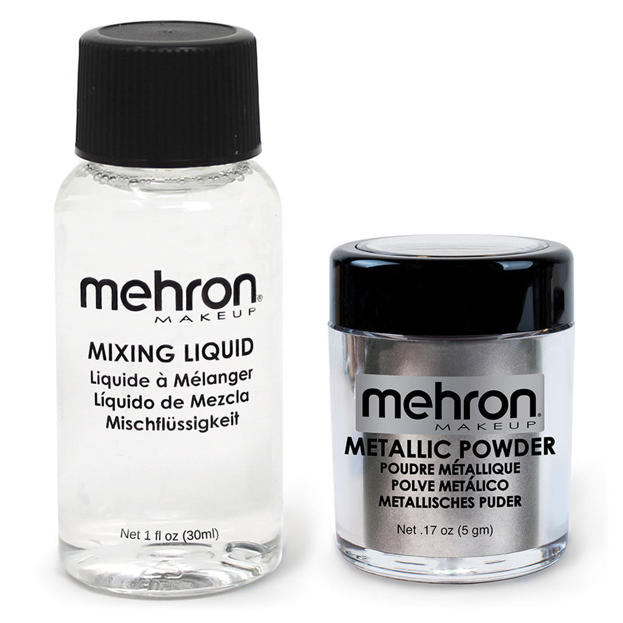 Mehron Silver Powder with Mixing Liquid