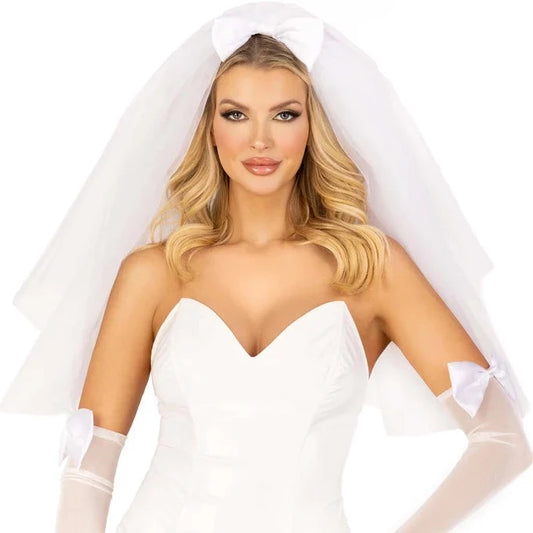 Tiered White Bridal Veil