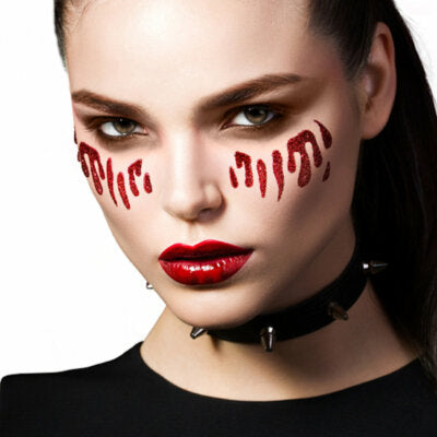 Blood Tears Glitter Tattoo