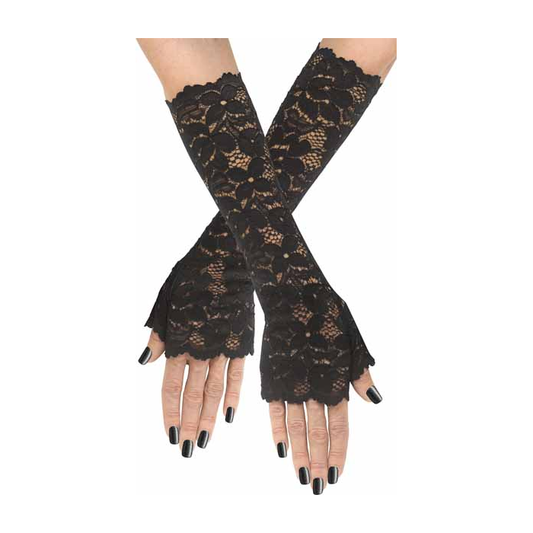 Black Lace Fingerless Gloves