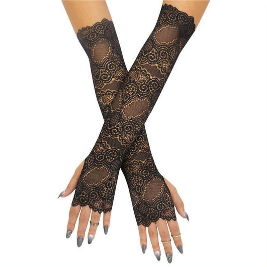 Scalloped Lace Fingerless Gloves