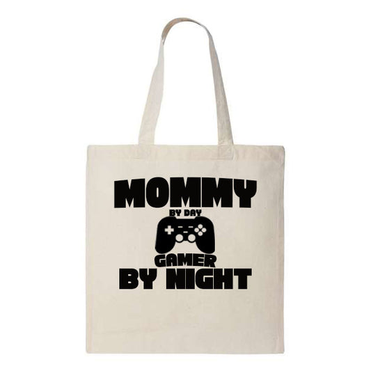 Mommy By Day Gamer By Night Canvas Tote Bag