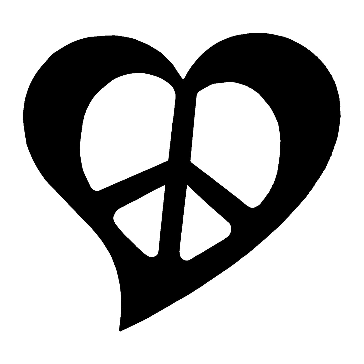 Heart Peace Sign Adhesive Stencil