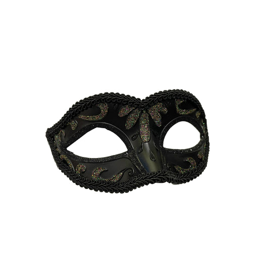 Black and Prisma Glitter Mask