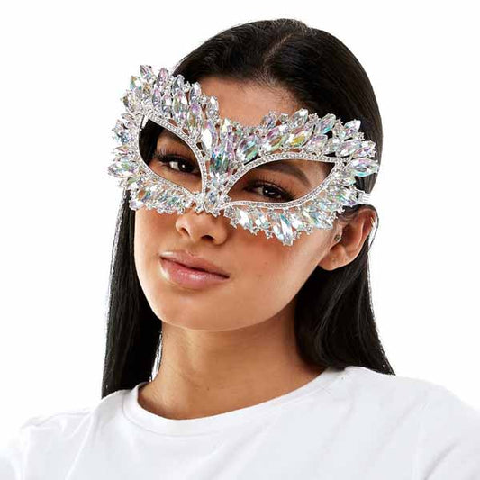 Silver Rhinestone Half Mask