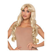 Curtain Bang Wavy Wig Blonde
