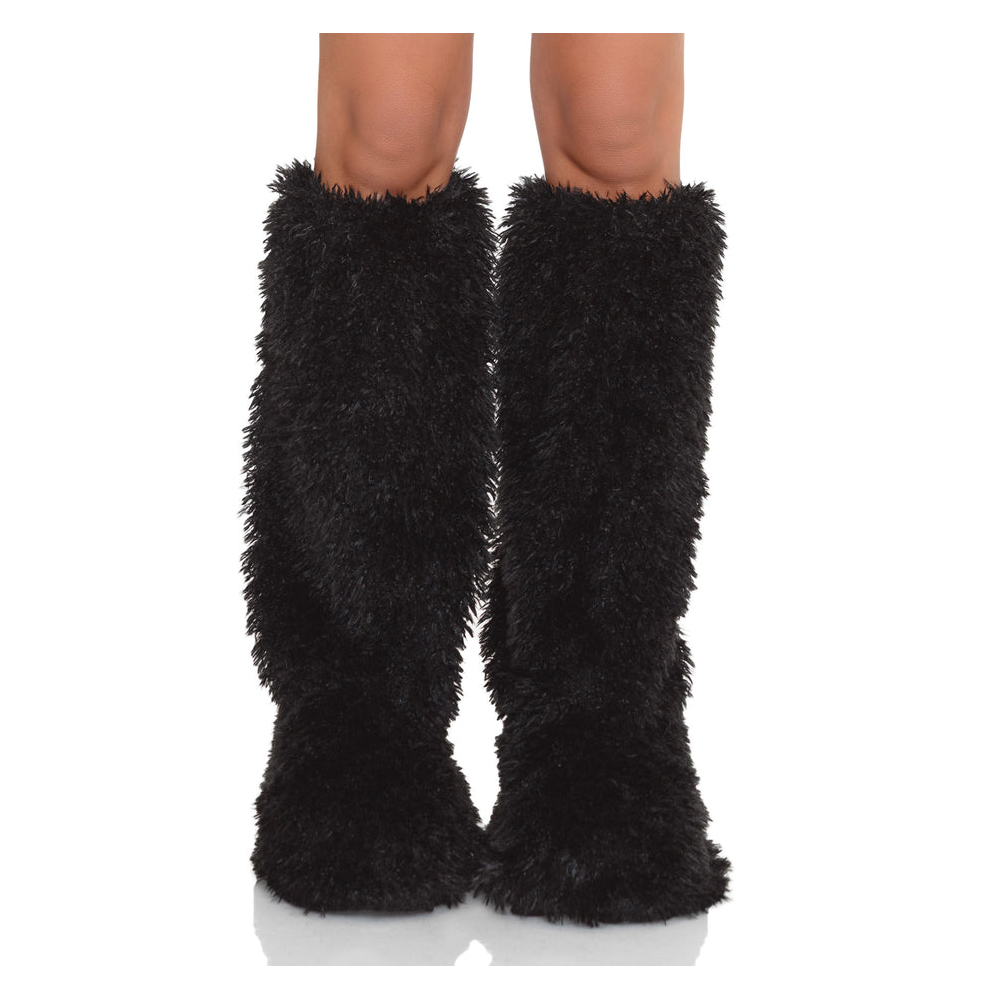 Black Furry Boot Covers