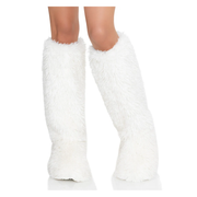 White Furry Boot Covers