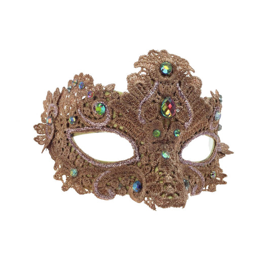 Rose Gold Lace Mask with Gems