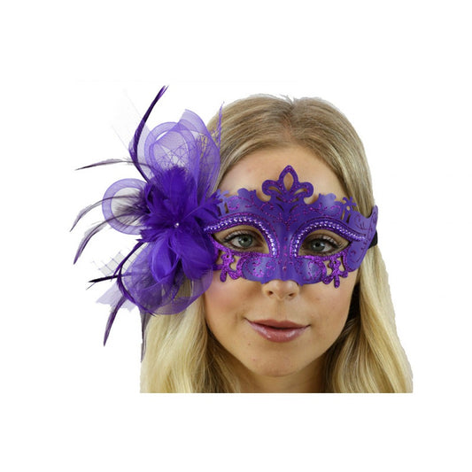 Purple Mask with Flower Veil