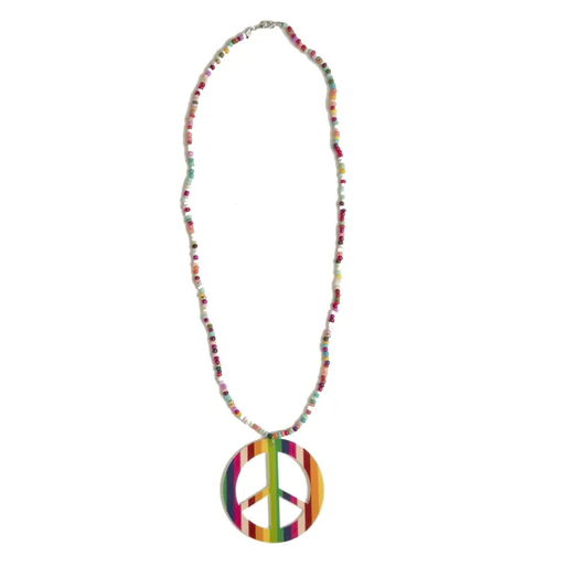 Rainbow Hippie Peace Pendant