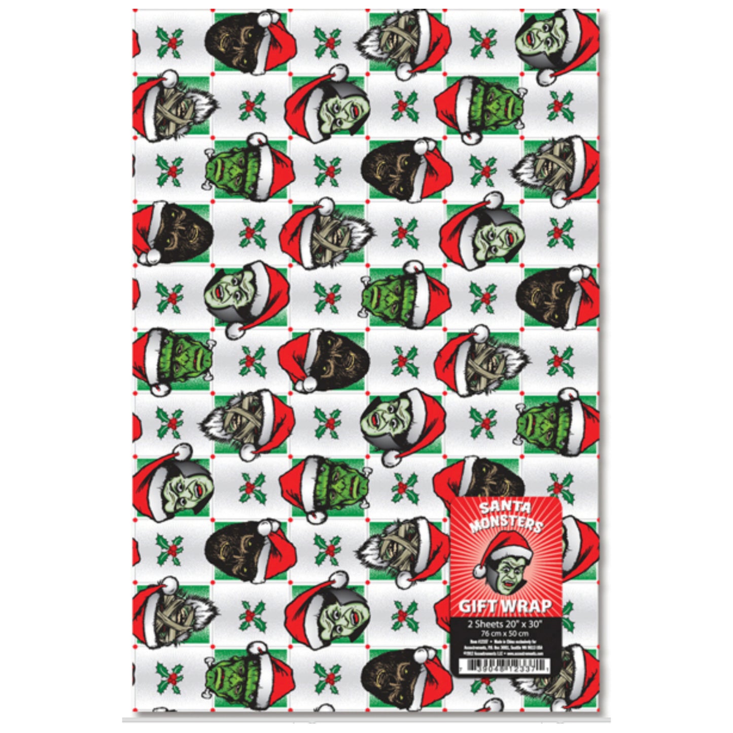 Santa Monsters Christmas Gift Wrapping Paper