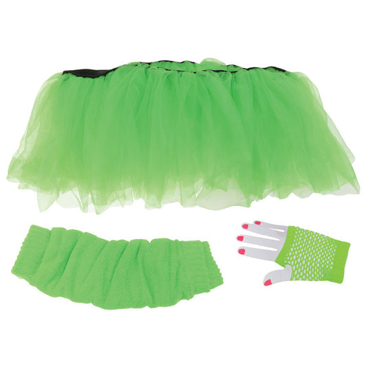 80's Neon Green Tutu Set