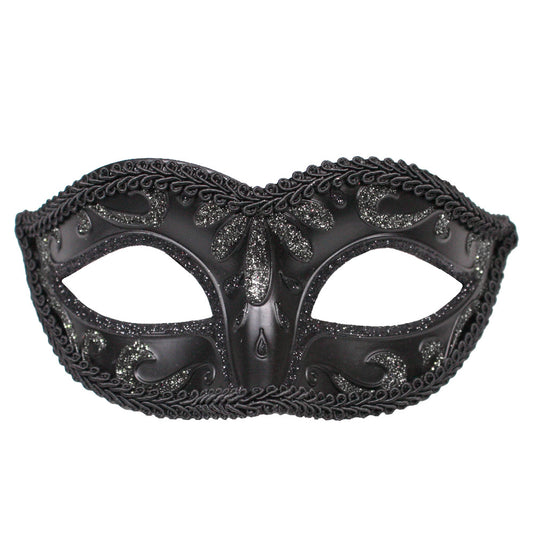 Black and Pewter Glitter Mask