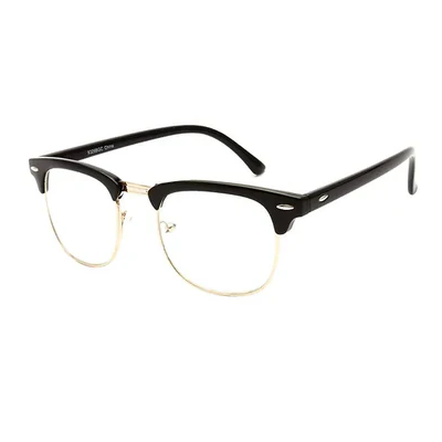 Retro Horn Rimmed Glasses - Black