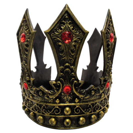 Foam Bronze Kings Crown with Red Jewels