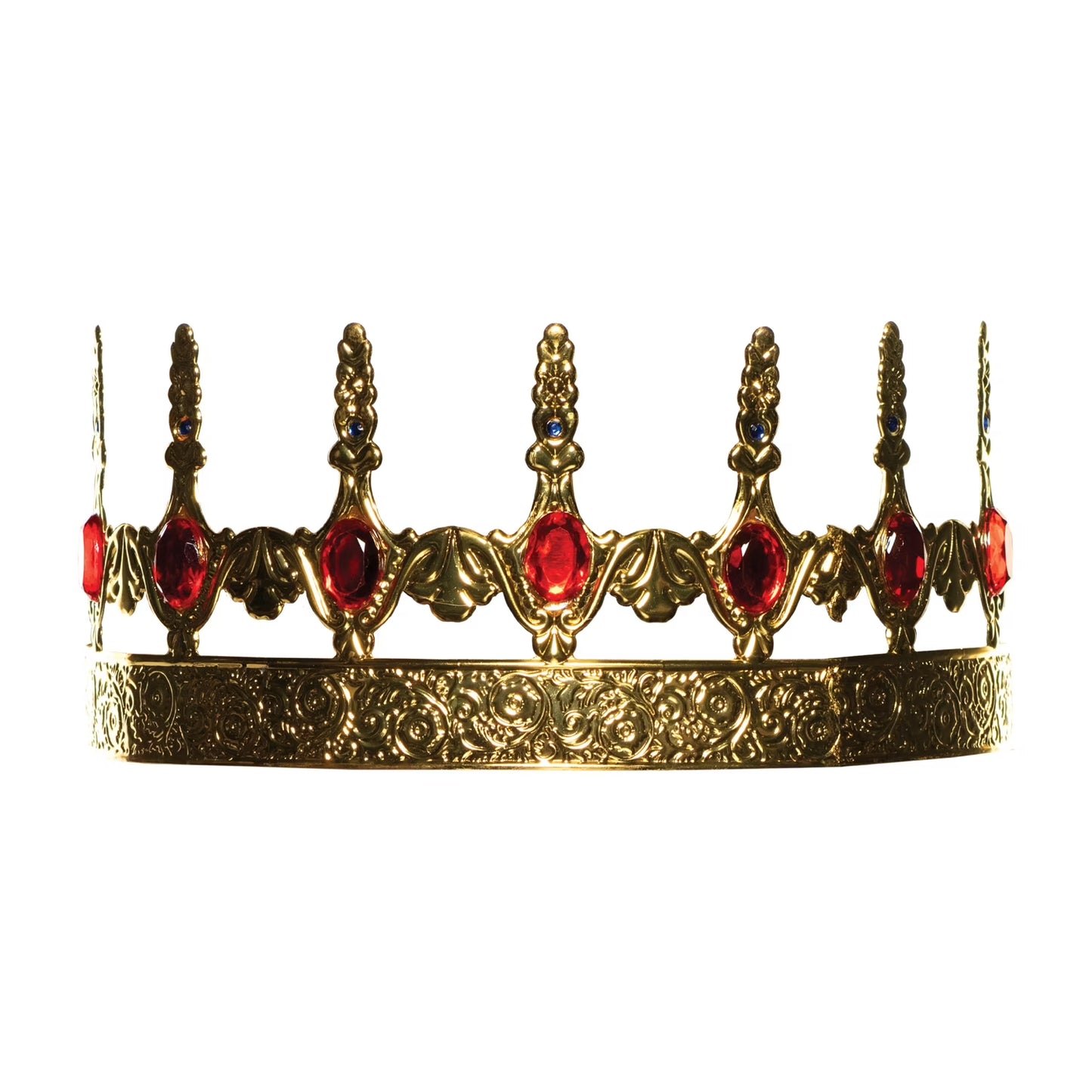 Metal Gold Crown with Red Jewels