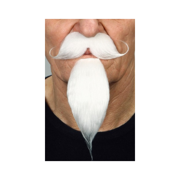 Moustache and Beard Set - White