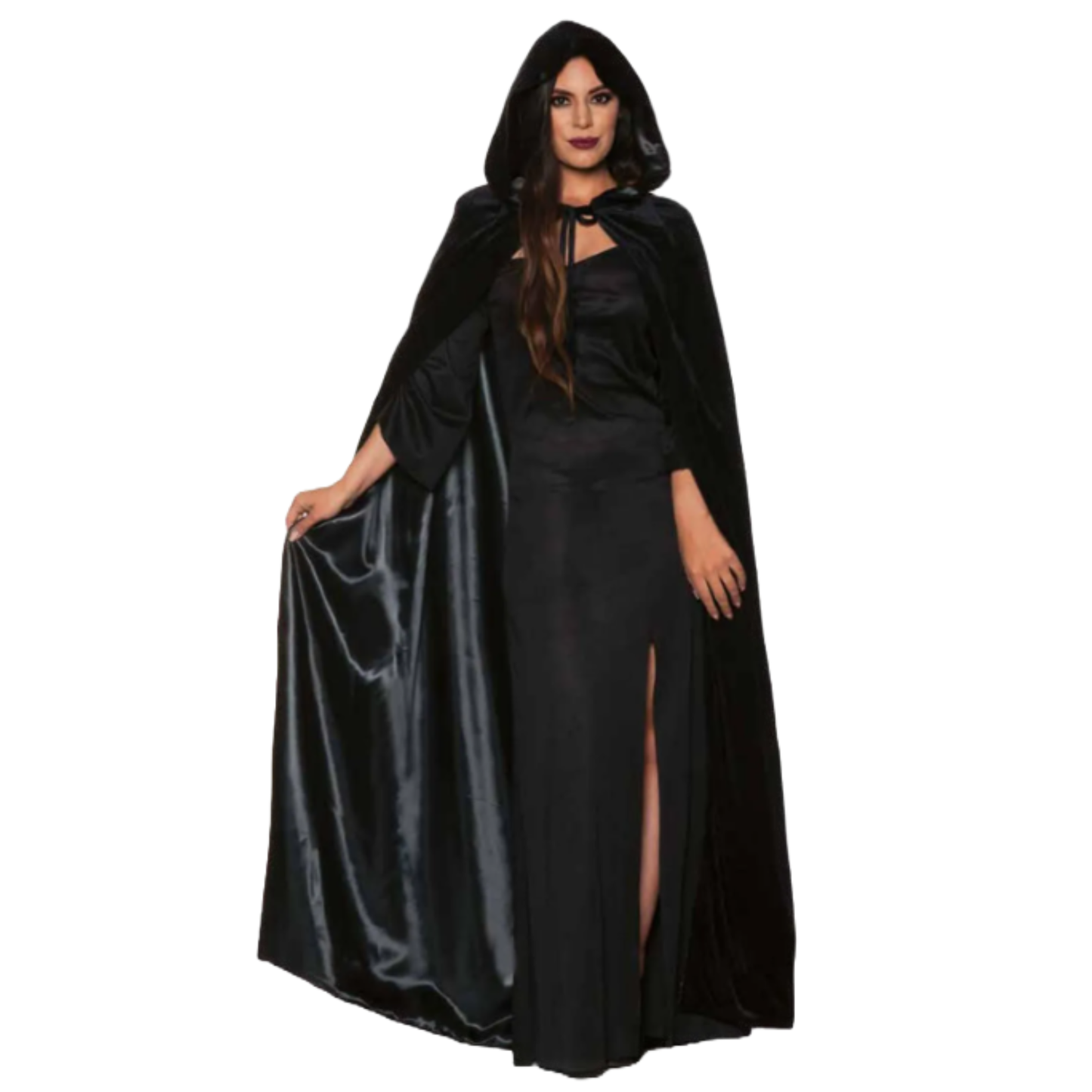 Velvet Hooded Cape with Black Lining