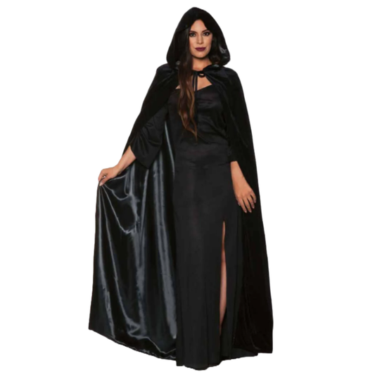 Velvet Hooded Cape with Black Lining