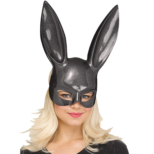 Black Shimmer Bunny Mask