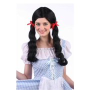 Black Wig with Pigtails