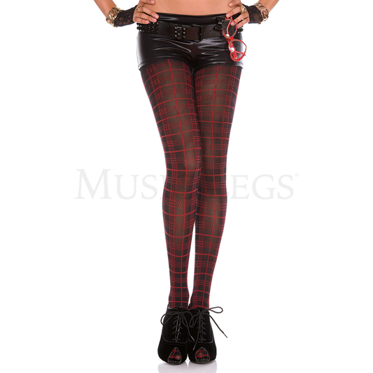 Black/Red Checkered Spandex Tights