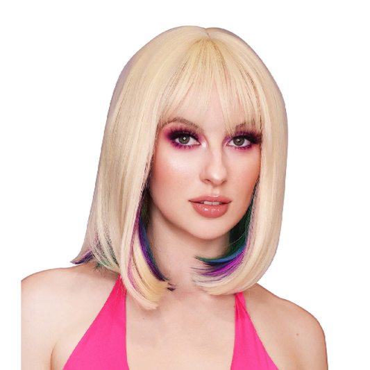 Blonde & Rainbow Two Tone Bob