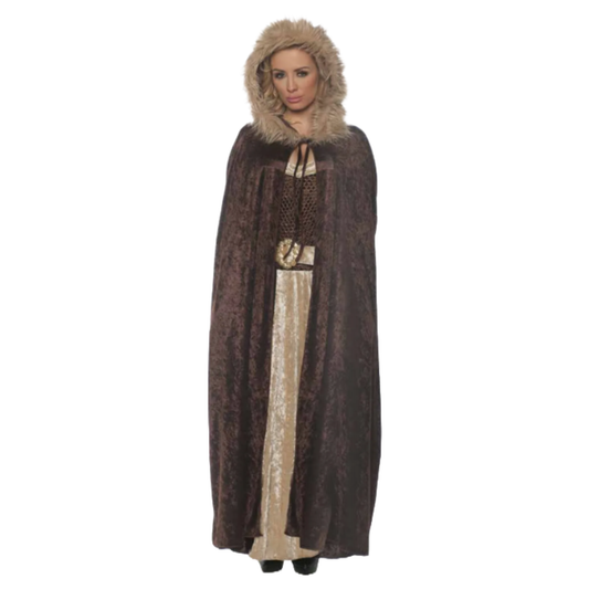 Brown Renaissance Cape with Hood