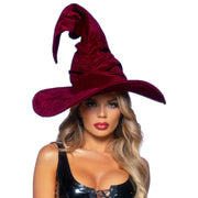 Burgundy Velvet Witch Hat
