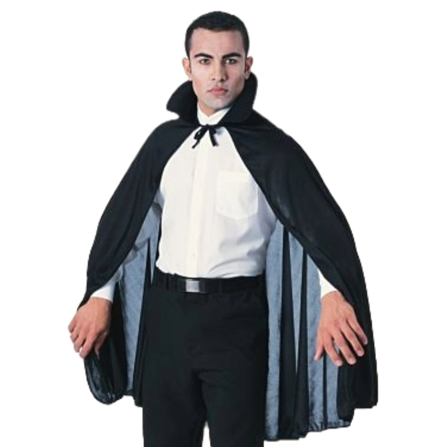 45" Cape with Collar Black