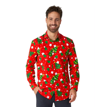 Red Christmas Trees Stars Shirt