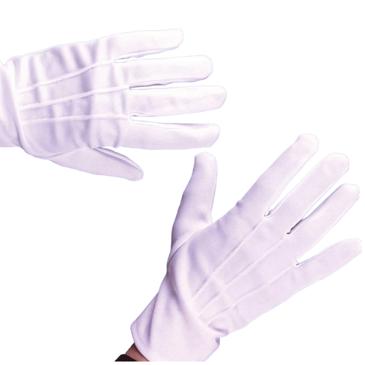 Deluxe White Gloves with Snap