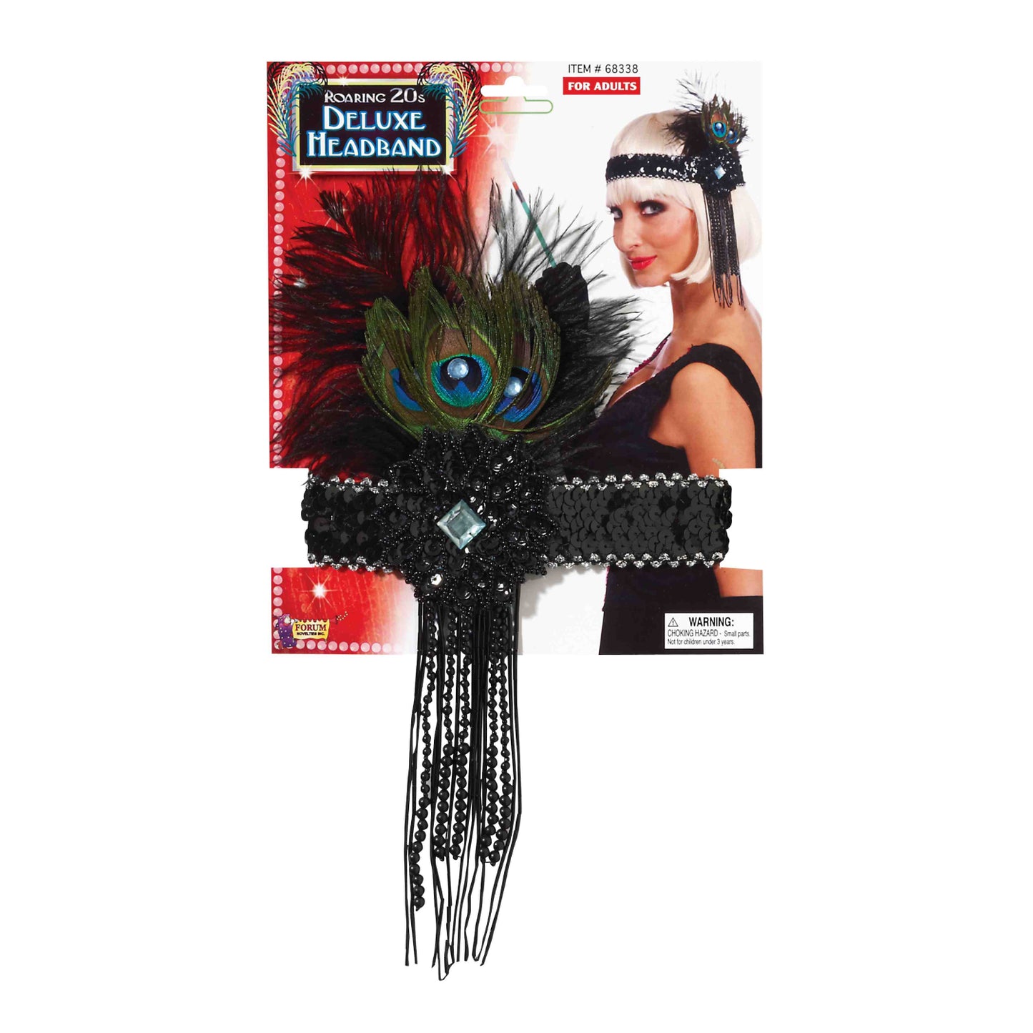 20's Deluxe Peacock Flapper Headband