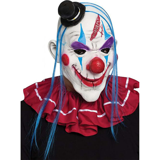 Blue and White Clown Horror Mask