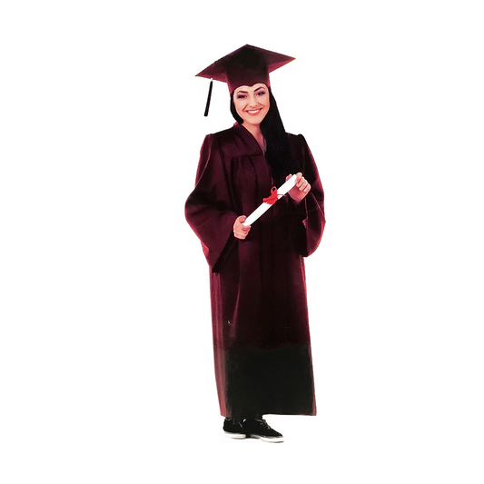Adult Burgundy Cap and Graduation Gown