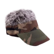 Green Camo Visor with Grey Hair