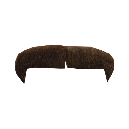Human Hair Villain Moustache - Brown
