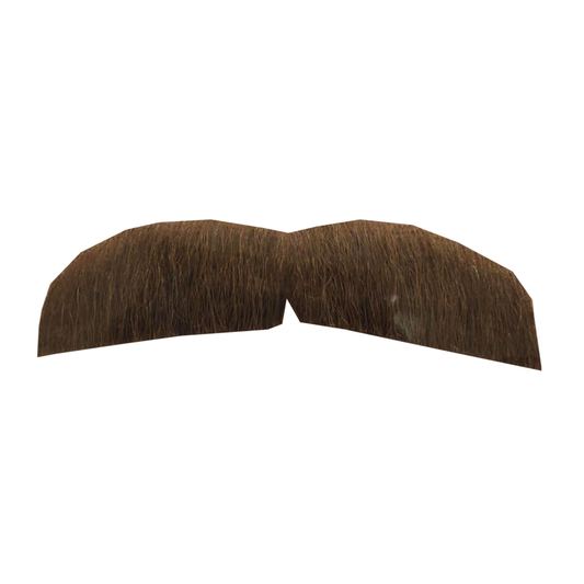 Human Hair Downturn Moustache - Brown