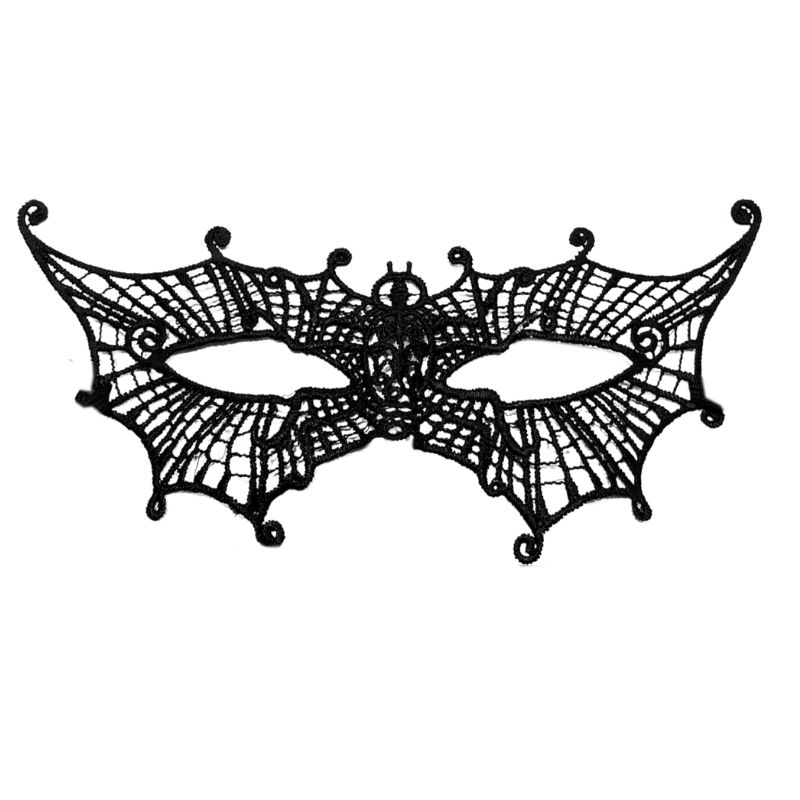 Lace Bat Venetian Masquerade Mask - Black