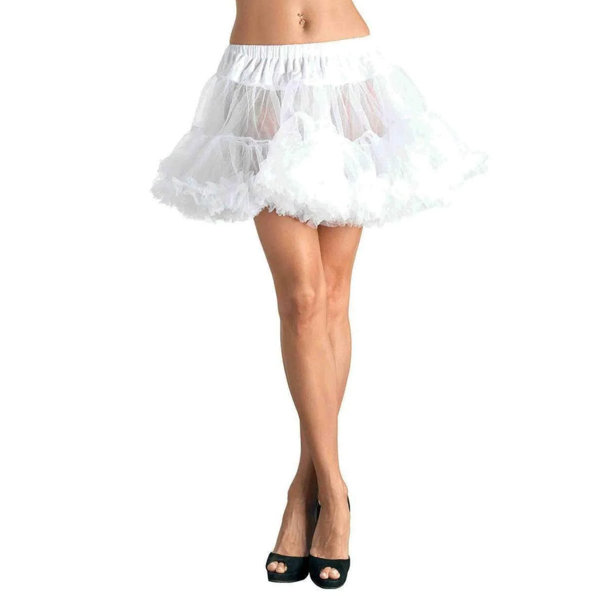 Layered Tulle Petticoat White