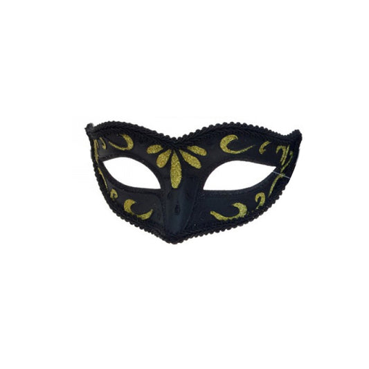 Black and Gold Glitter Mask