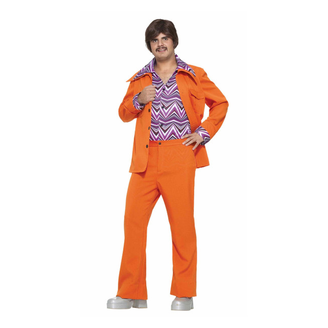 70's Orange Leisure Suit Costume